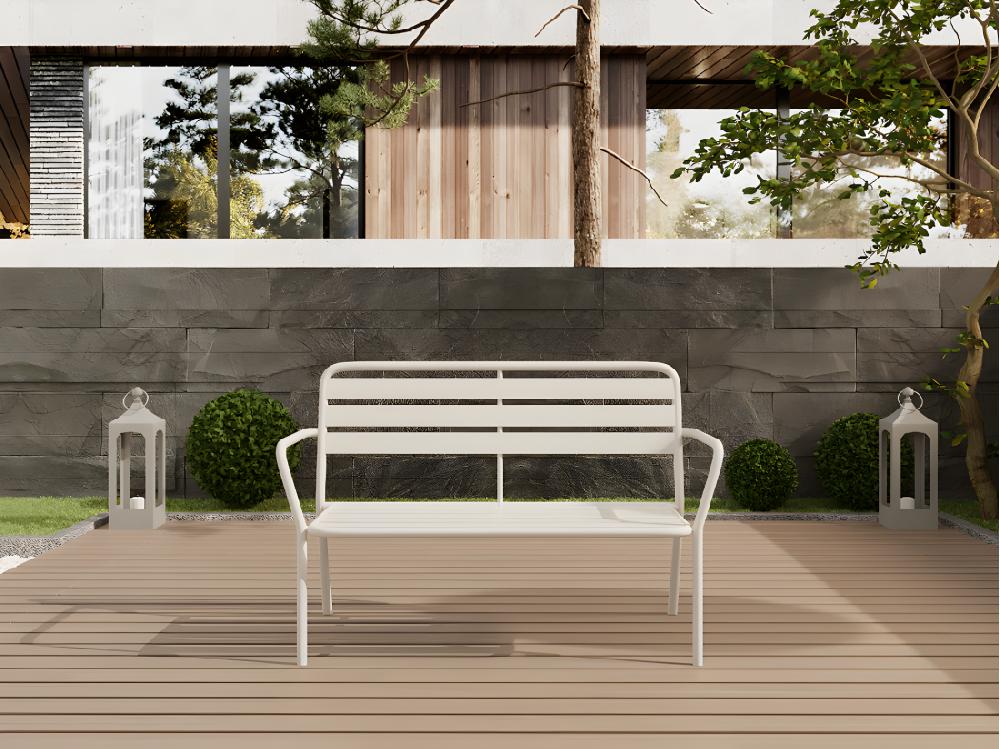 Vente Unique Banc De Jardin En Métal - Beige - MIRMANDE De MYLIA