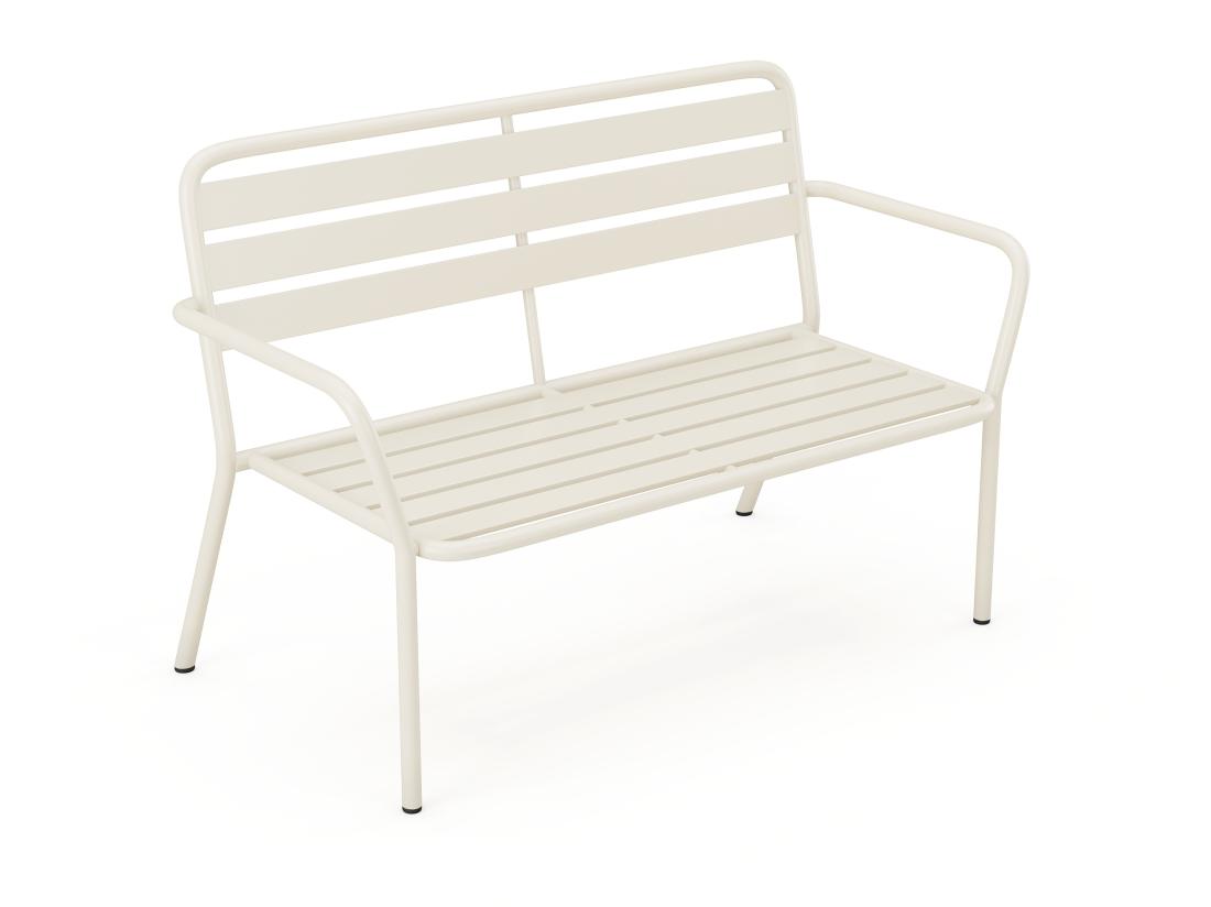 vente unique Banc de jardin en métal - Beige - MIRMANDE de MYLIA
