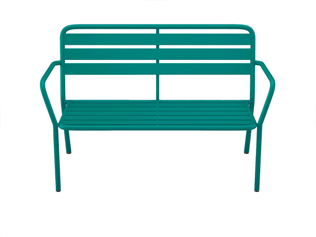 Vente Unique Banc De Jardin En Métal - Bleu Canard - MIRMANDE De MYLIA