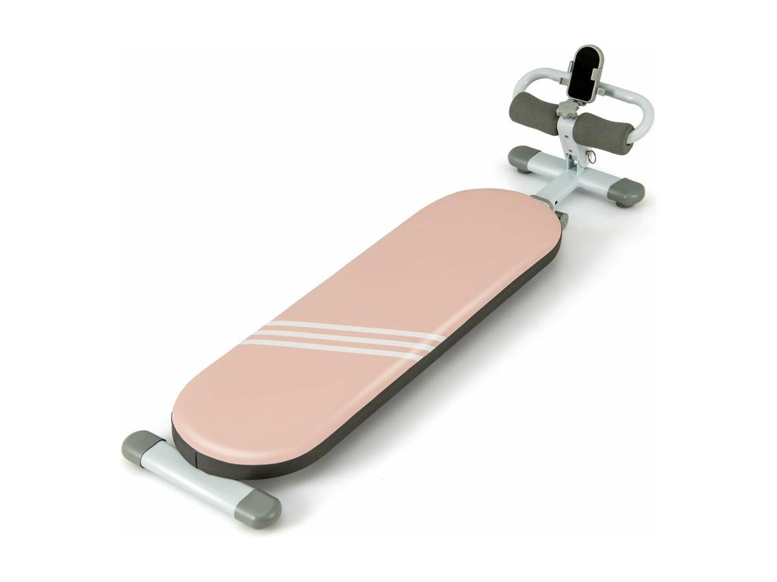 vente unique Banc de Musculation Multifonction avec 3 Angles et Longueur Réglable Banc de Redressement Assis Pliable Charge 150KG Plateforme d'Entraînement (Rose)