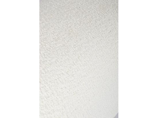 Vente Unique Banc En Tissu Bouclé Blanc Et Pieds En Bois De Caoutchouc - DAYLA