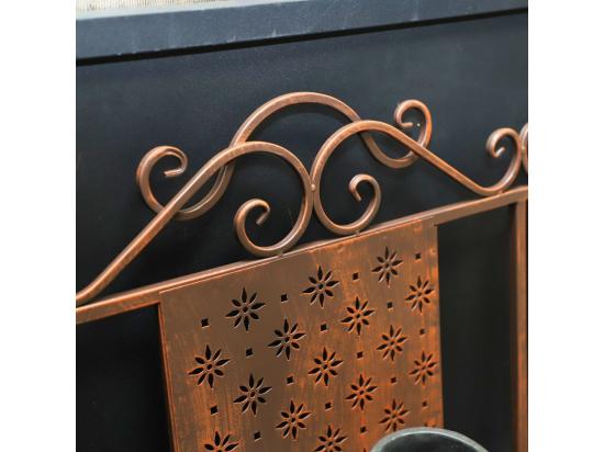 Vente Unique Banc Fauteuil Ancien De Jardin Fer Marron 116x96 Cm