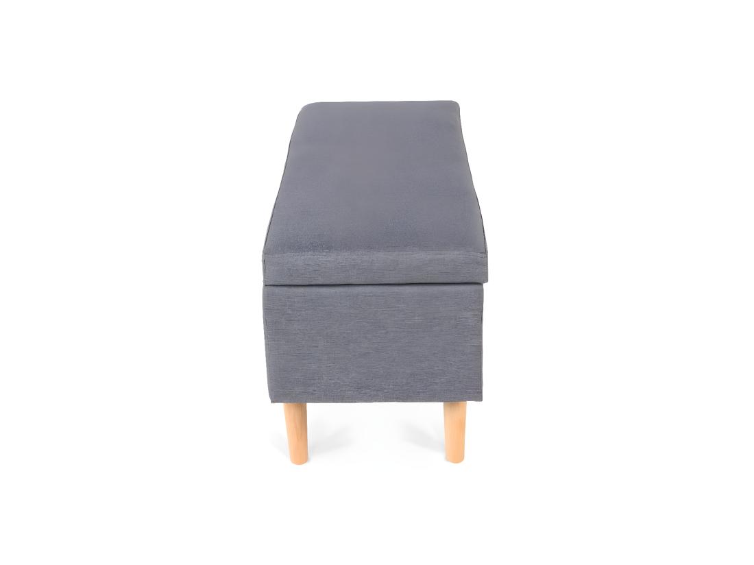 Vente Unique Banquette Coffre De Style Scandinave Eline Tissu Gris Foncé