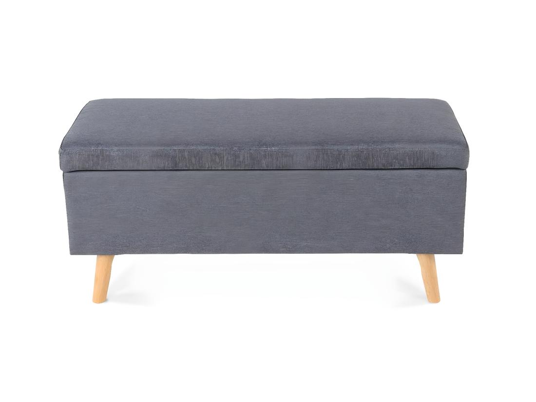 vente unique Banquette coffre de style scandinave Eline tissu gris foncé