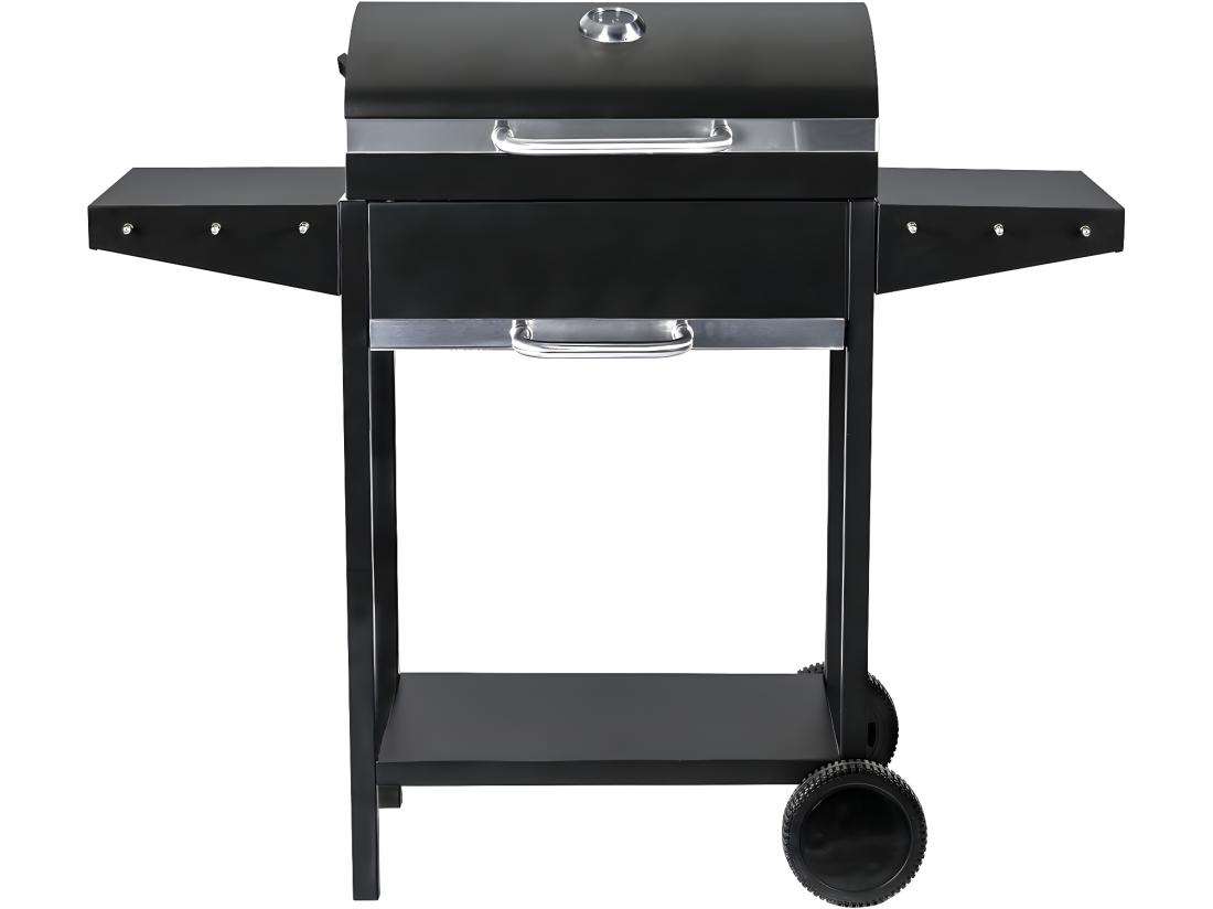 Vente Unique Barbecue Charbon De Bois "Bizon" - 119 X 50 X 101 Cm - Noir