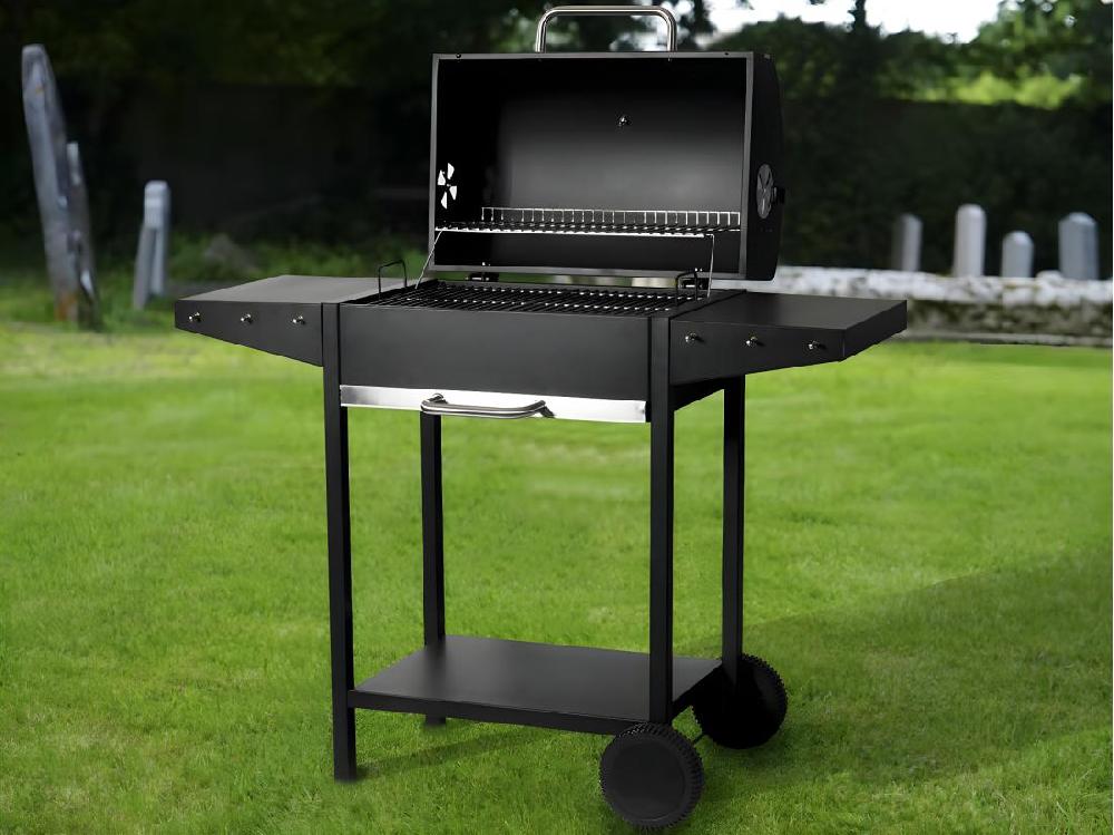 vente unique Barbecue charbon de bois "Bizon" - 119 x 50 x 101 cm - Noir