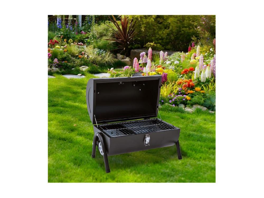 Vente Unique Barbecue Charbon De Bois Portable "Captain" - 42 X 27 X 43 Cm - Noir
