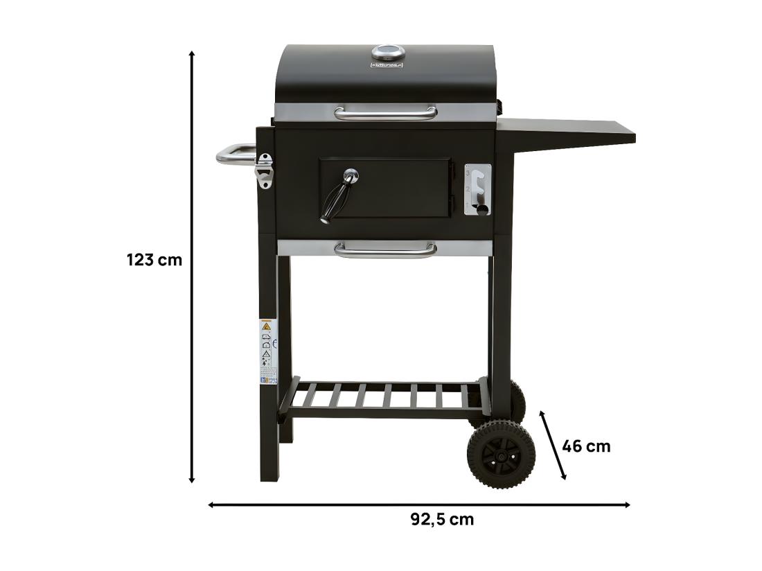 Vente Unique Barbecue Charbon De Bois "Vicomte" - 92.5 X 46 X 123 Cm