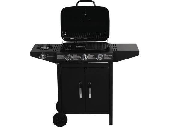 Vente Unique Barbecue Gaz "Festa 4" - 4 Brûleurs Dont 1 Latéral - 10.5kW - Noir