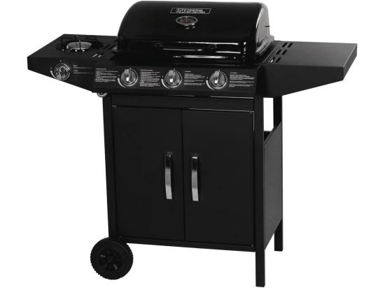 Vente Unique Barbecue Gaz "Festa 4" - 4 Brûleurs Dont 1 Latéral - 10.5kW - Noir