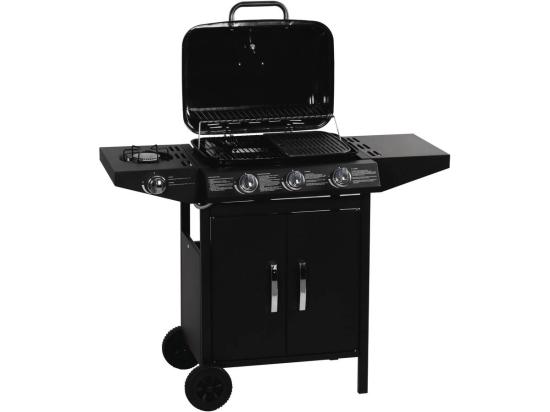 Vente Unique Barbecue Gaz "Festa 4" - 4 Brûleurs Dont 1 Latéral - 10.5kW - Noir