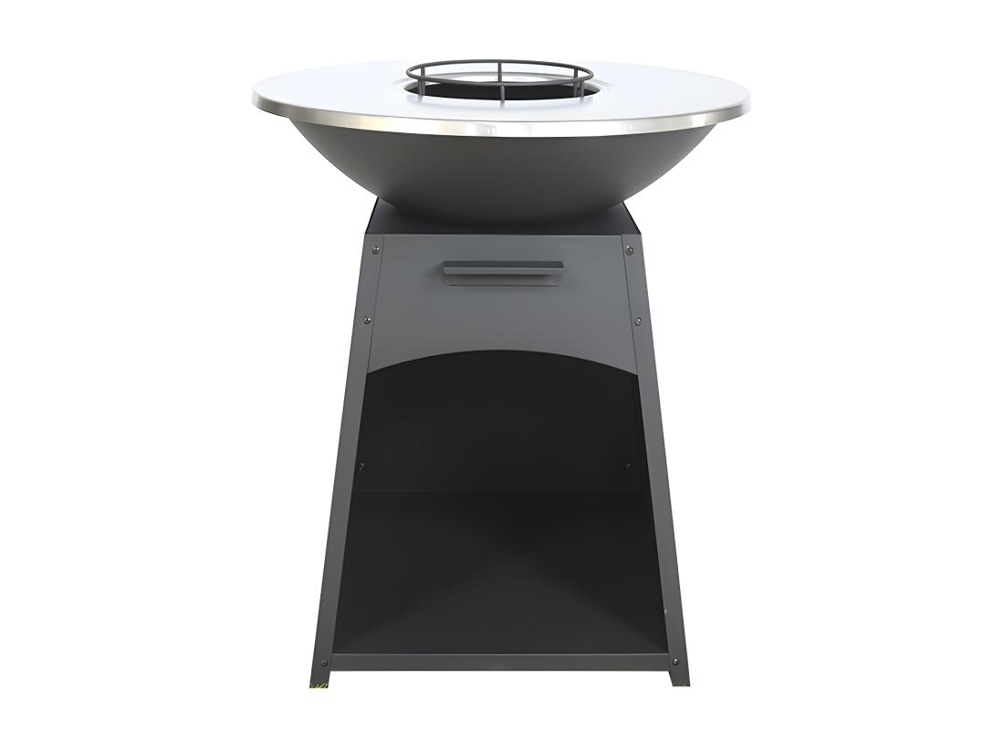 Vente Unique Barbecue Plancha Brasero En Acier - L81 X L81 X H96 Cm - Noir - CORVERA