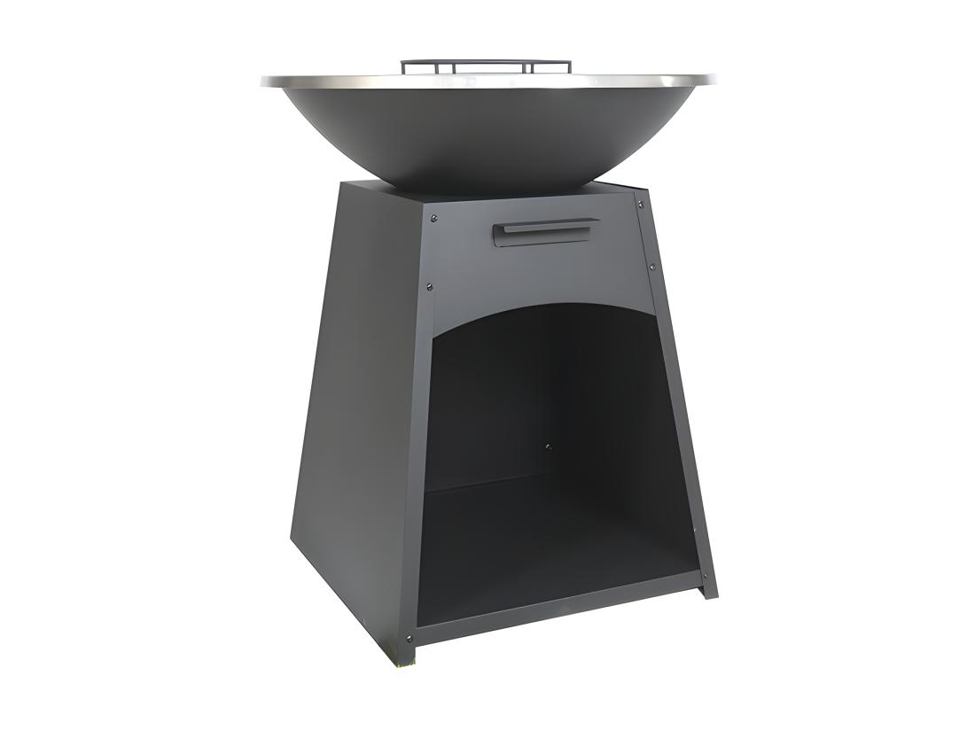 Vente Unique Barbecue Plancha Brasero En Acier - L81 X L81 X H96 Cm - Noir - CORVERA