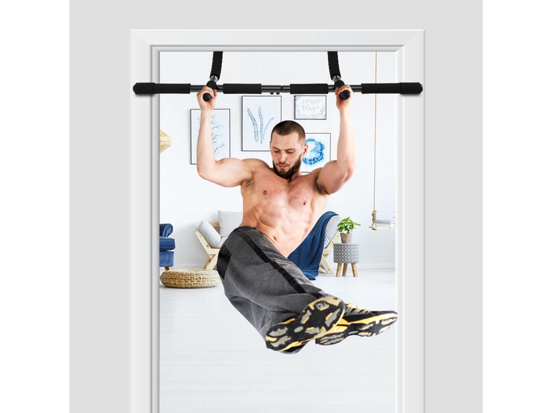 Vente Unique Barre De Traction De Porte Barre De Fitness Pour Plupart Des Cadres De Porte Jusqu'à 80 Cm Avec Poignées En Mousse Barre D'Entraînement Pour Salle De Sport Maison
