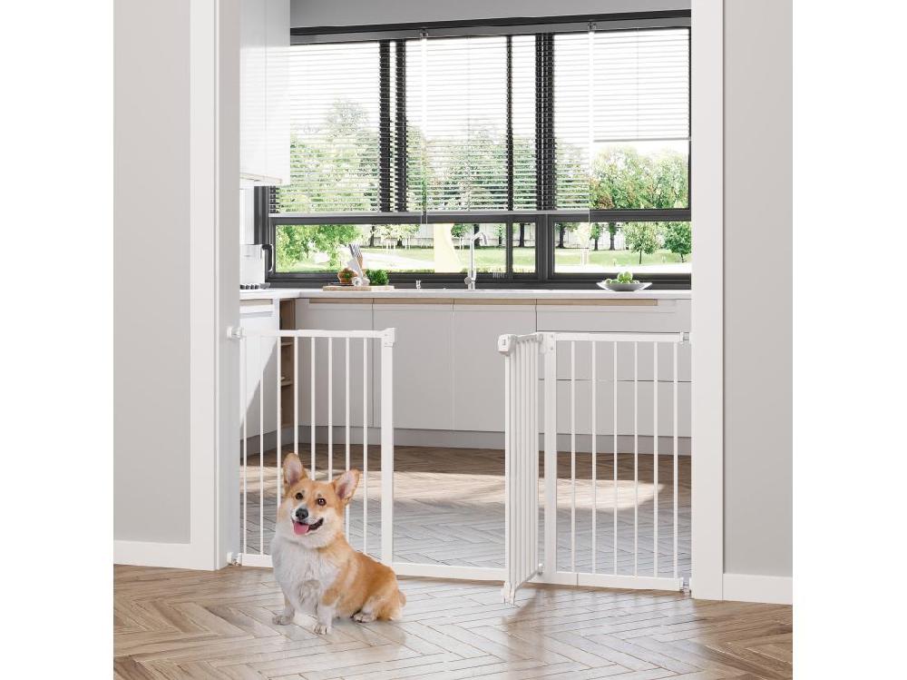 vente unique Barrière de sécurité longueur réglable porte double verrouillage sans perçage acier plastique blanc