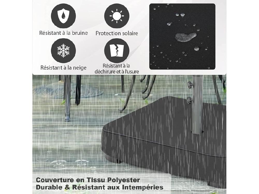 Vente Unique Base De Parasol De Patio 90 Kg Sacs De Sable 2 Boutons De Serrage Et 1 Adaptateur Pour Patio Bord De Piscine Terrasse