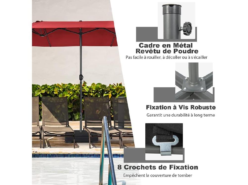 vente unique Base de Parasol de Patio 90 kg Sacs de Sable 2 Boutons de Serrage et 1 Adaptateur pour Patio Bord de Piscine Terrasse