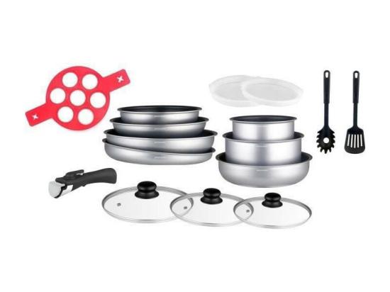 vente unique Batterie de cuisine Arthur Martin AM3950 16 pieces - Aluminium - Poignée amovible - Tous feux dont induction