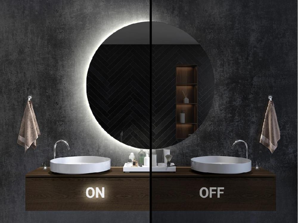 Vente Unique Beau Grand Miroir LED Irrégulier Pour La Chambre 100 Cm - Lumière Chaude