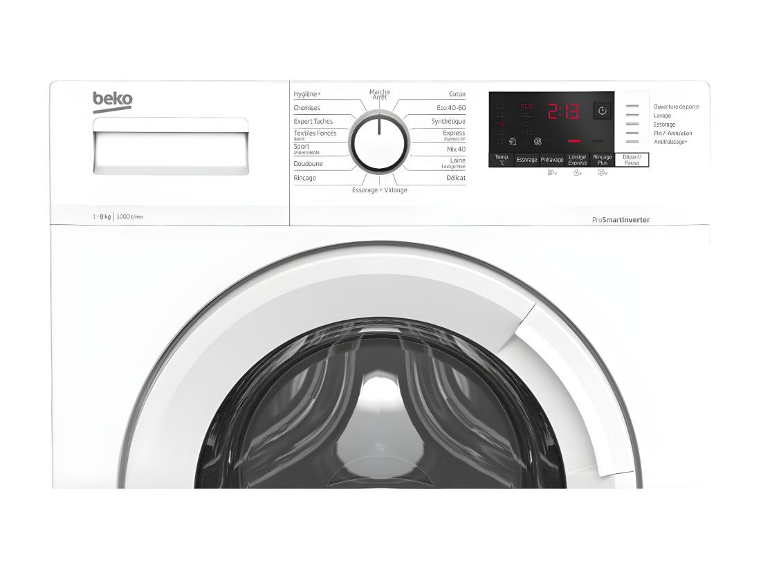 Vente Unique Beko Lave-linge Hublot 8kg 1000 Tours/min - WUV8011XWW