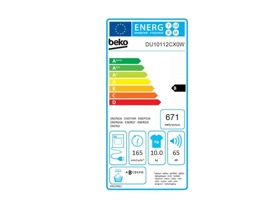 Vente Unique Beko Sèche-linge à Condensation 60cm 10kg B Blanc - DU10112CX0W