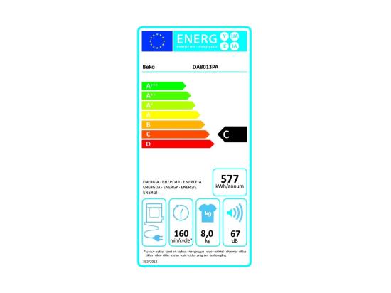 Vente Unique Beko Sèche-linge à évacuation 60cm 8kg Blanc - DA8013PA