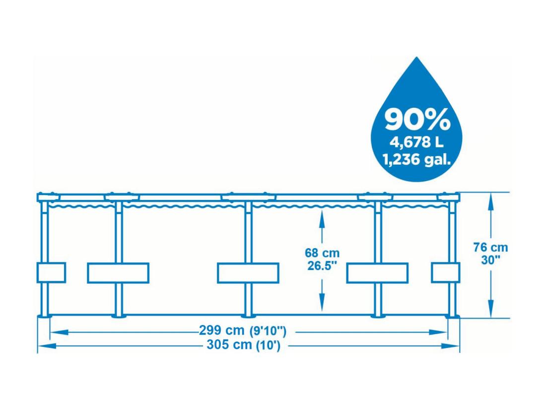 Vente Unique Bestway Piscine Hors Sol 3 05 m x 76 cm - 56406