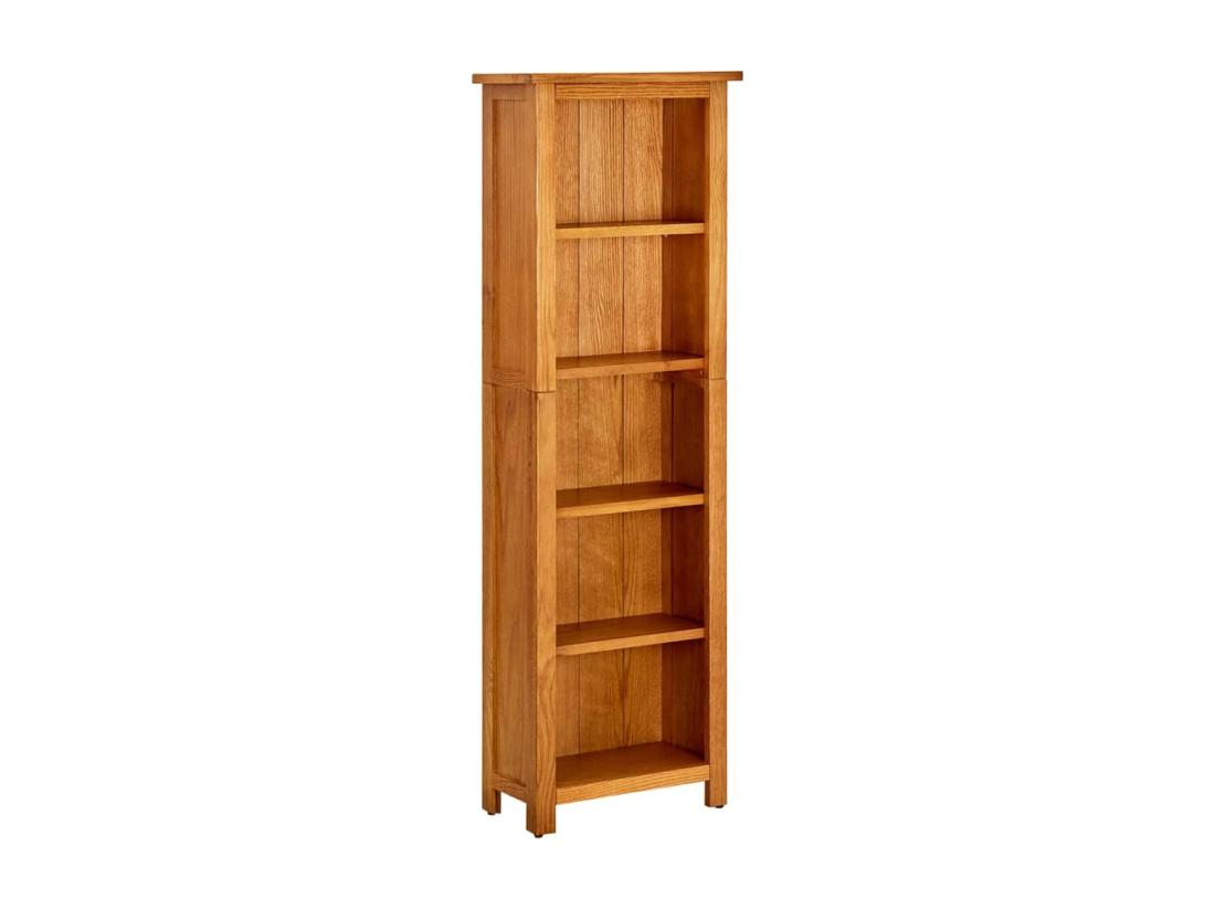vente unique Bibliothèque à 5 étagères 45x22x140 cm Bois de chêne massif