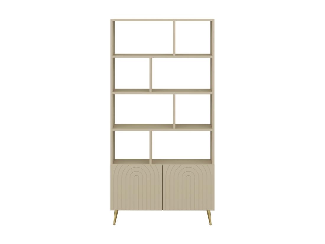 Vente Unique Bibliothèque Avec 2 Portes Et 8 Niches - Beige - NORSIM De Pascal Morabito