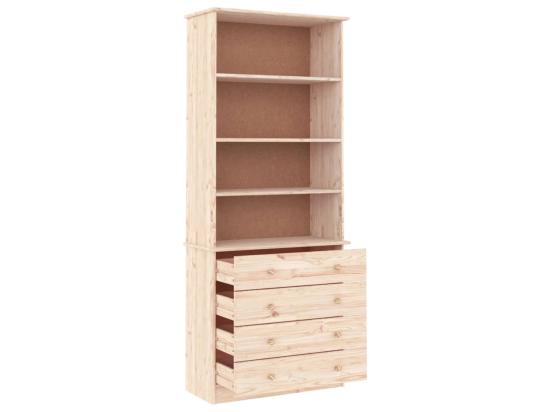 Vente Unique Bibliothèque Avec Tiroirs ALTA 77x35x186 5cm Bois Massif De Pin