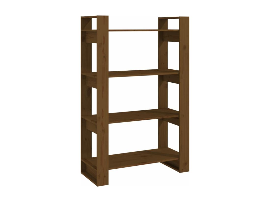Vente Unique Bibliothèque/Cloison Marron Miel 80x35x125 Cm Bois Massif