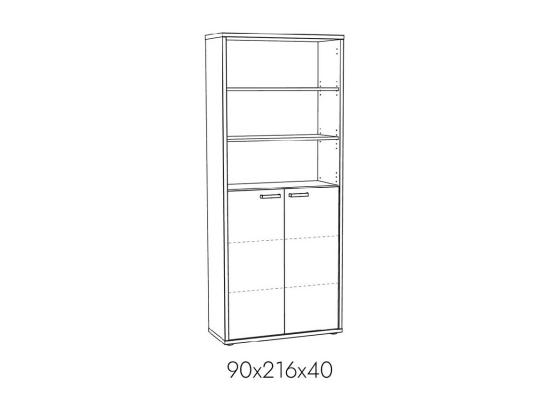 Vente Unique Bibliothèque De Bureau - Meuble 2 Portes Et étagères Coloris Gris Effet Bois