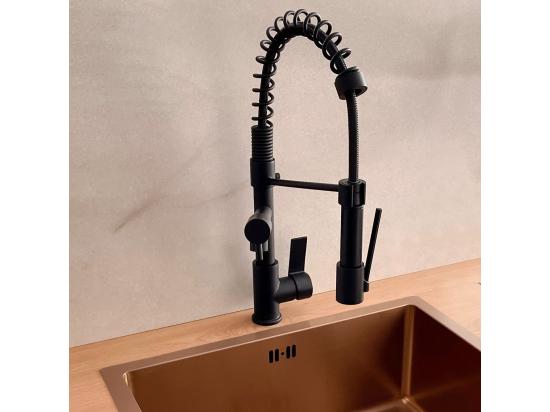 Vente Unique Big Hotto Mitigeur évier à Douchette Mobile Noir - Essebagno