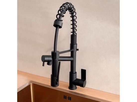 Vente Unique Big Hotto Mitigeur évier à Douchette Mobile Noir - Essebagno