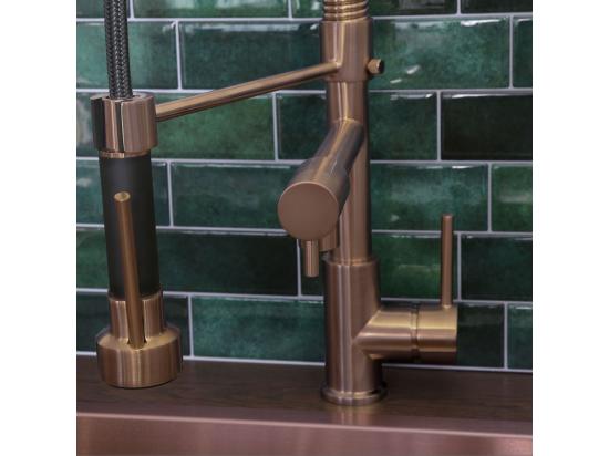 Vente Unique Big Pro Mitigeur évier à Douchette Mobile Cuivre Brossé - Essebagno