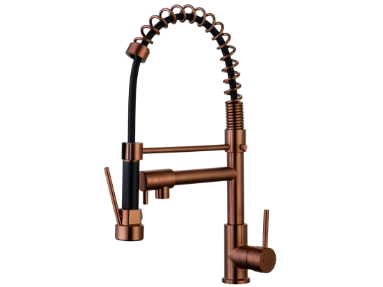 Vente Unique Big Pro Mitigeur évier à Douchette Mobile Cuivre Brossé - Essebagno