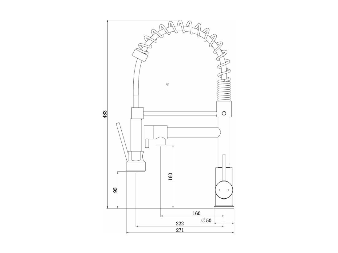 vente unique Big Pro mitigeur évier à douchette mobile cuivre brossé - Essebagno