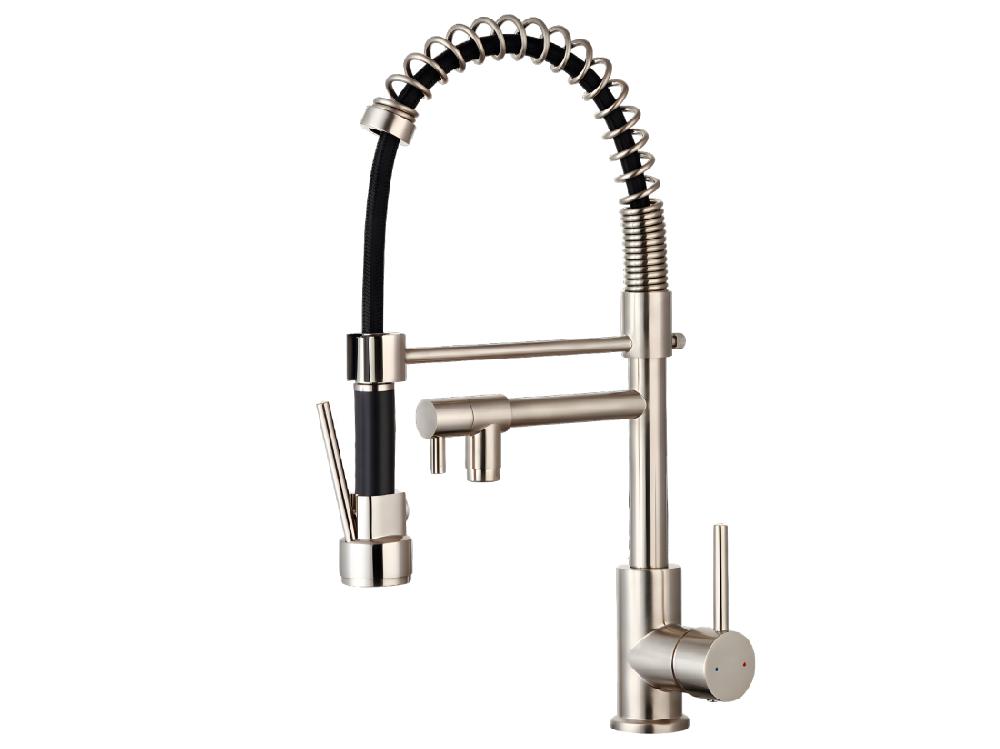 vente unique Big Pro mitigeur évier à douchette mobile façon inox - Essebagno