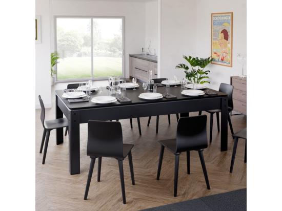 Vente Unique Billard Américain AMBIANCE 7Ft - 226 5 X 126 5 X 80 Cm Avec Accessoires Et Plateau Dînatoire - Couleur Noir