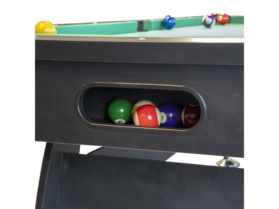 vente unique Billard Américain avec Retour de Boules Automatique et Accessoires 220 x 123 x 80 cm - Noir et Tapis Vert