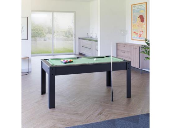 Vente Unique Billard Américain Convertible ALLIANCE 5FT - 183 X 102 Cm Avec Accessoires Et Plateau Dînatoire - Couleur Ebène