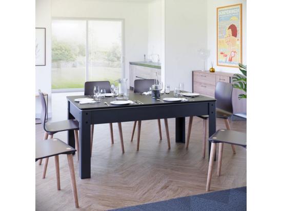 Vente Unique Billard Américain Convertible ALLIANCE 5FT - 183 X 102 Cm Avec Accessoires Et Plateau Dînatoire - Couleur Ebène