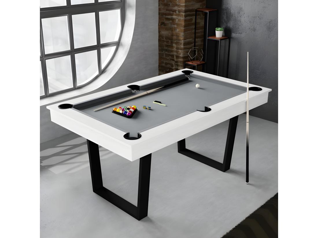 vente unique Billard Américain Convertible en Table à manger 4/6 personnes 185 x 104 x 82 Cm - Horizon