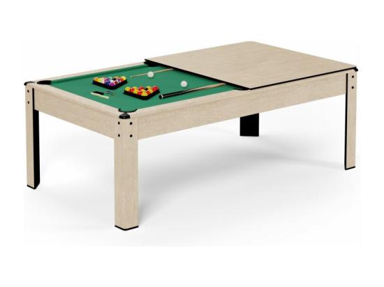vente unique Billard Américain convertible table 4 places KITBILL 5FT - 183 x 102 x 78 cm Plateau dînatoire et accessoires inclus - Beige