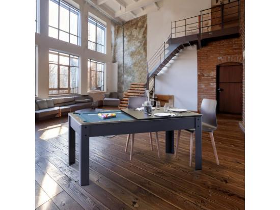 Vente Unique Billard Américain Convertible Table 6 Places KITBILL 6Ft - 206 5 X 116 5 X 80 Cm Plateau Dînatoire Et Accessoires Inclus - Noir