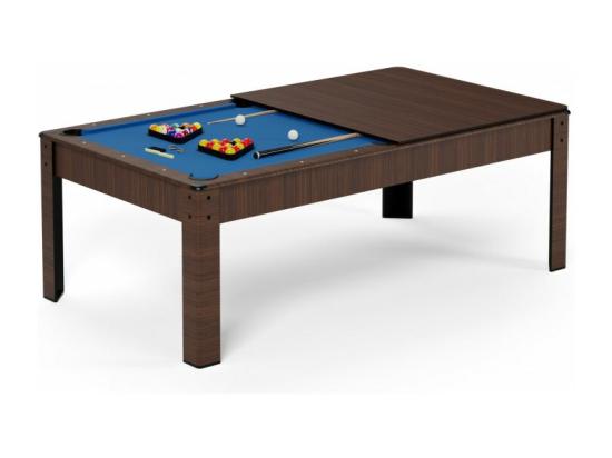 vente unique Billard Américain convertible table 6 places KITBILL 6Ft -206 5 x 116 5 x 80cm Plateau dînatoire et accessoires inclus - Marron