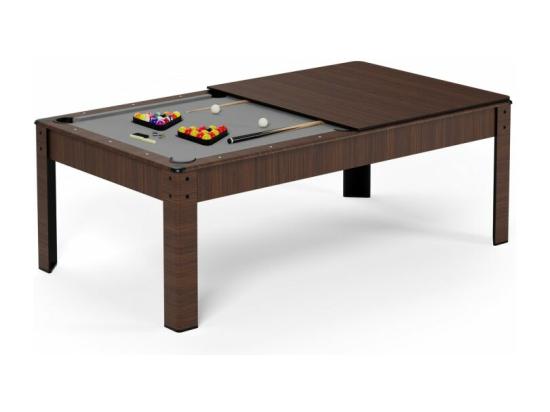 vente unique Billard Américain convertible table 6 places KITBILL 6Ft -206 5 x 116 5 x 80cm Plateau dînatoire et accessoires inclus - Marron