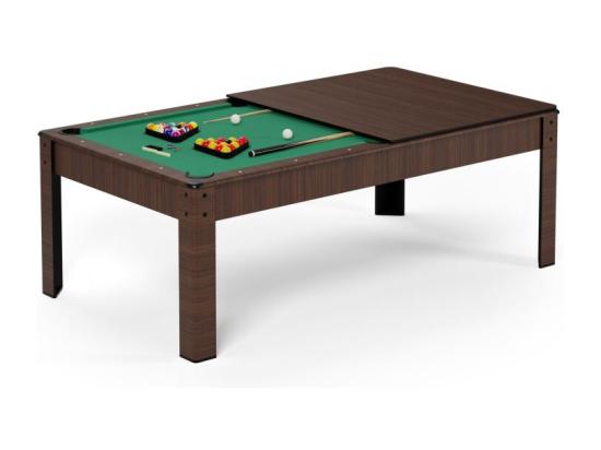 vente unique Billard Américain convertible table 6 places KITBILL 6Ft -206 5 x 116 5 x 80cm Plateau dînatoire et accessoires inclus - Marron