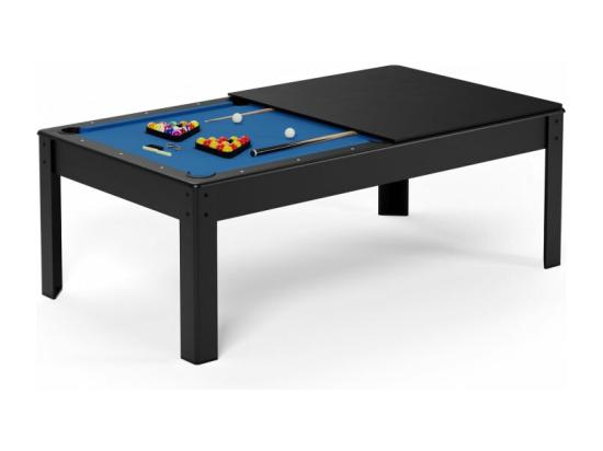vente unique Billard Américain convertible table 6 places KITBILL 6Ft - 206 5 x 116 5 x 80 cm Plateau dînatoire et accessoires inclus - Noir