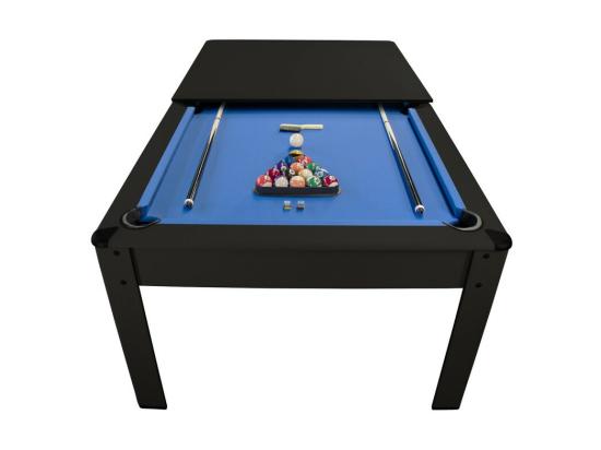 vente unique Billard Américain HARMONY 6Ft - 206 5 x 116 5 x 80 cm avec accessoires et plateau dînatoire - Couleur Noir